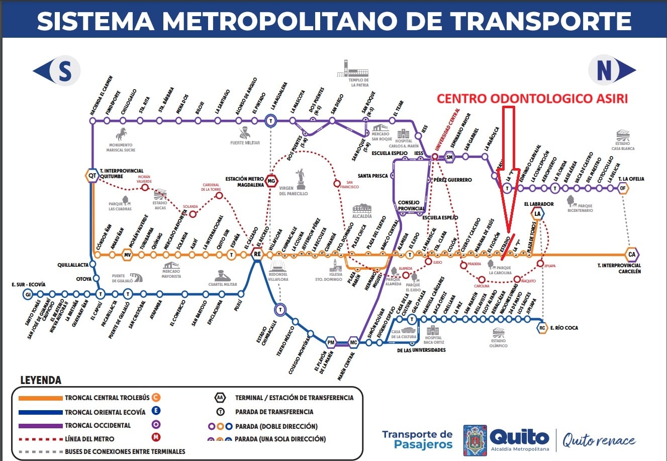 MAPA SISTEMA DE TRANSPORTE INTEGRADO DE QUITO